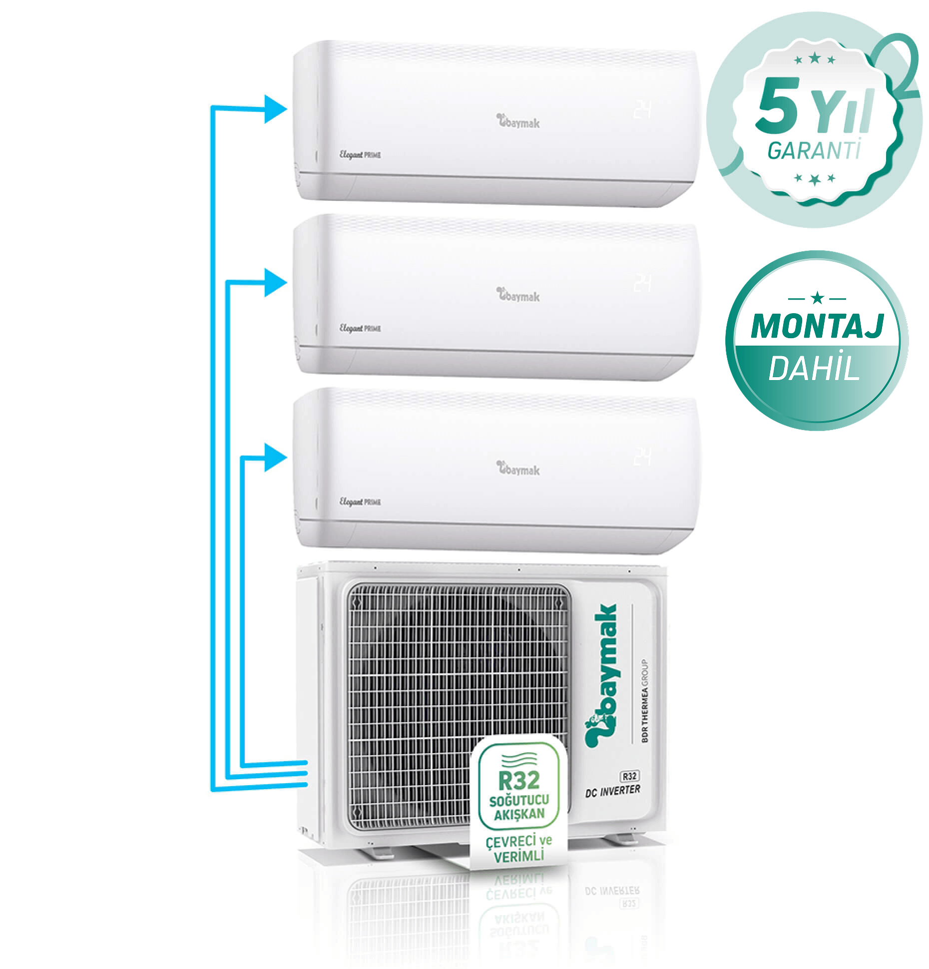 ELEGANT PRIME MULTI DUVAR TİPİ SPLIT KLİMA 1x3