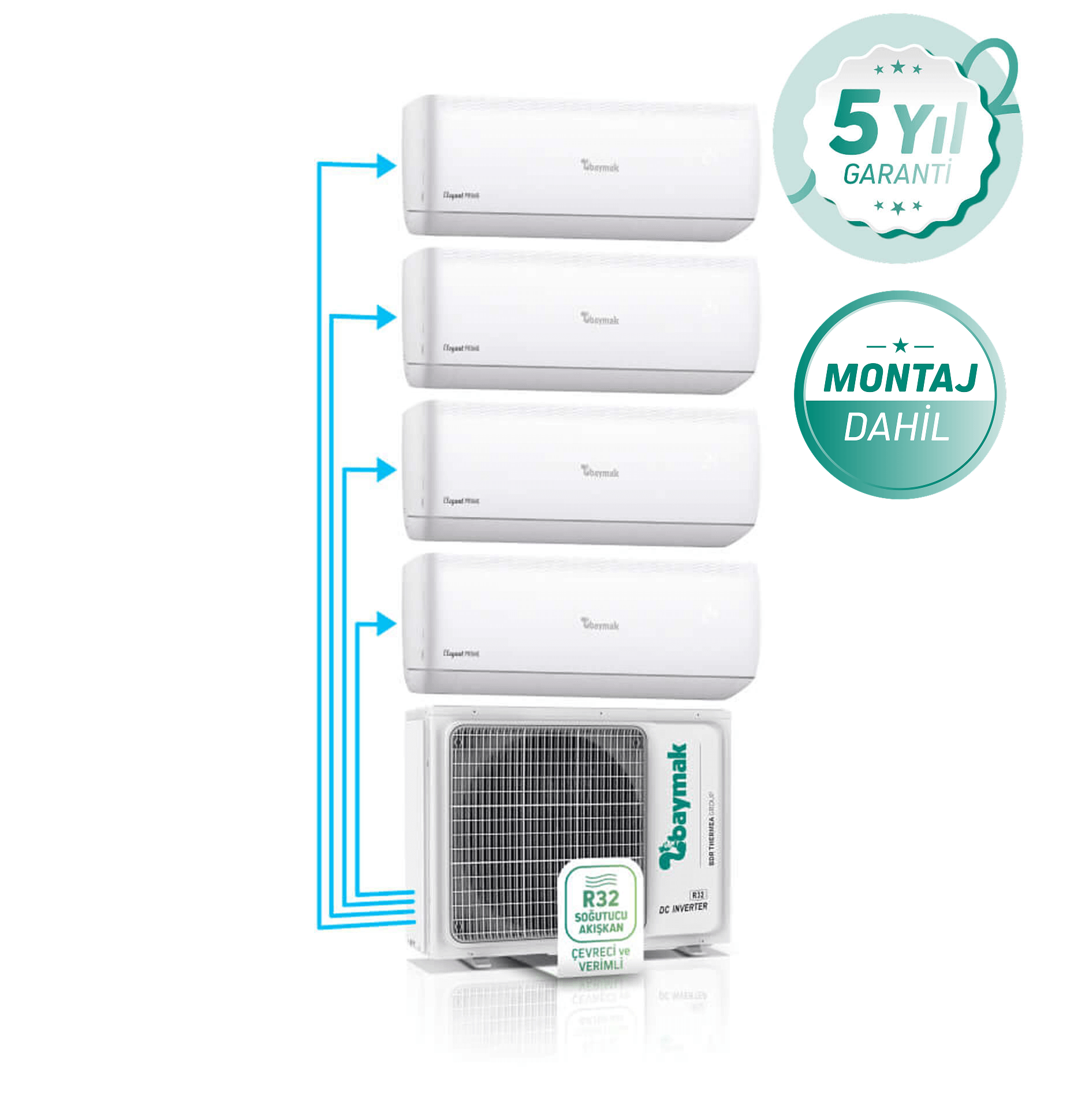 ELEGANT PRIME MULTI DUVAR TİPİ SPLIT KLİMA 1x4